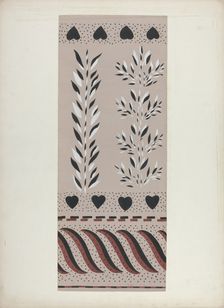 Wall Decoration Below Chair Rail, c. 1940. Creator: Alvin M Gully