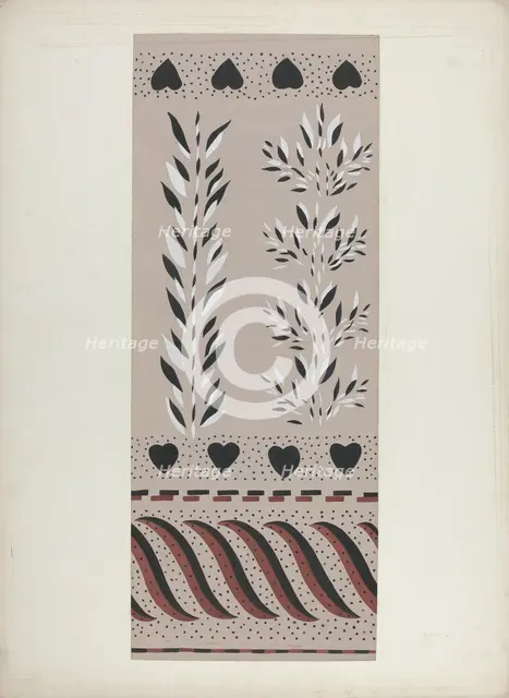 Wall Decoration Below Chair Rail, c. 1940. Creator: Alvin M Gully.
