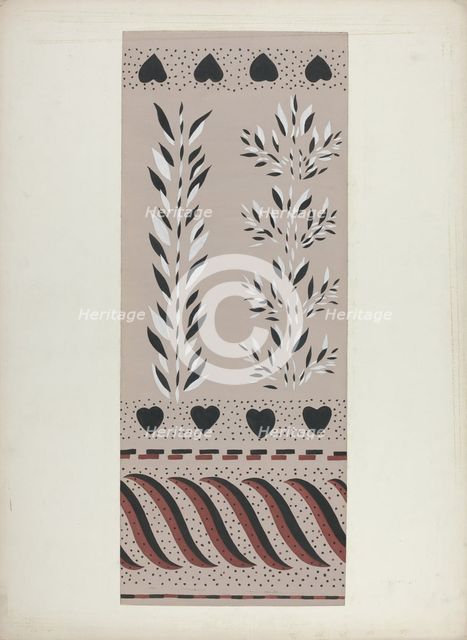 Wall Decoration Below Chair Rail, c. 1940. Creator: Alvin M Gully.