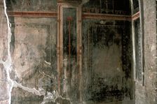 Wall decoration in a house in the Roman town of Herculaneum, Italy