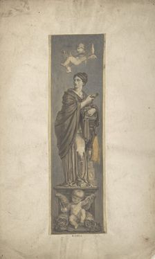 Wall Decoration with Allegorical Figure of Riches, 19th century. Creator: Anon