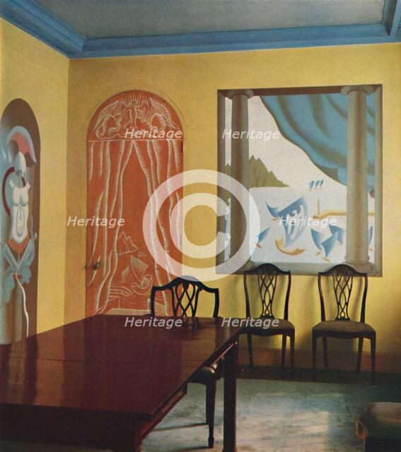 'Wall decorations in a flat at Portman Court', 1933.  Artist: Unknown.