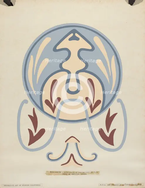 Wall Design - Asistencia of San Antonio de Pala From the Portfolio: "Decorative...California". Creator: Unknown.