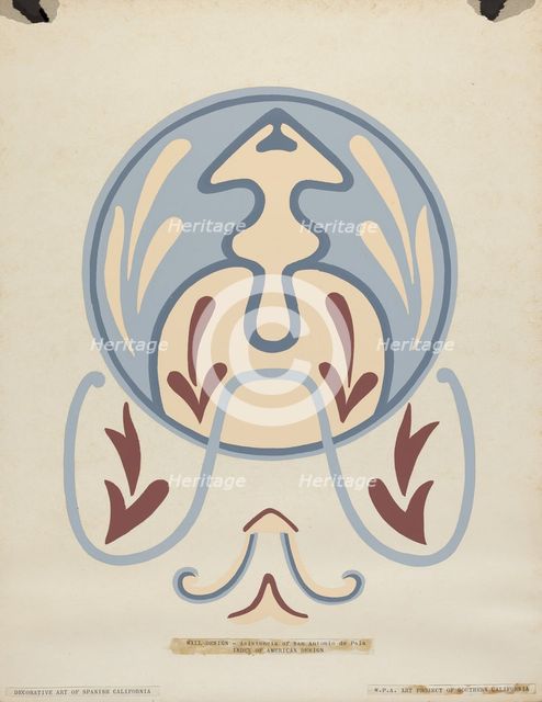 Wall Design - Asistencia of San Antonio de Pala From the Portfolio: "Decorative...California". Creator: Unknown.