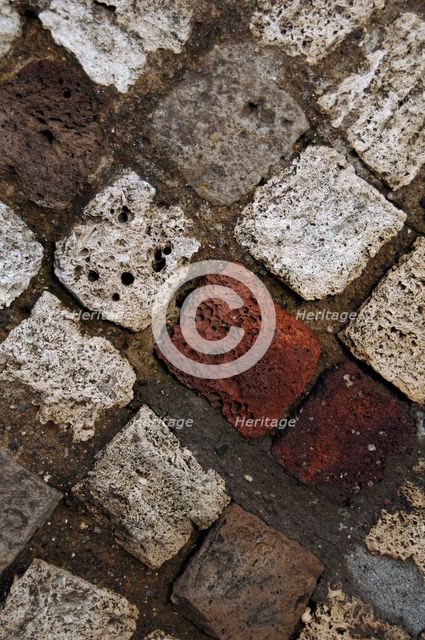 Wall detail, Pompeii, Italy, 2009.  Creator: LTL.