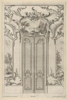 Wall Elevation with a Double Door, from Wandfüllungen ca. 1748-70. Creator: Franz Xavier Habermann