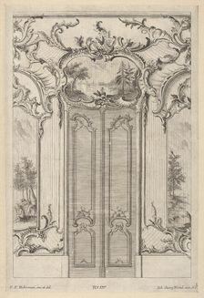 Wall Elevation with a Double Door, from Wandfüllungen ca. 1748-70. Creator: Franz Xavier Habermann