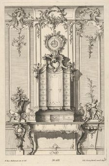 Wall Elevation with a Secretaire, from Schreibtische ca. 1748-70. Creator: Franz Xavier Habermann