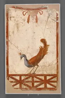 Wall Fragment with a Peacock, about 1911. Creator: Unknown