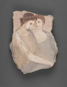 Wall Fragment with Two Women, A.D. 1-75. Creator: Unknown