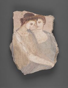 Wall Fragment with Two Women, A.D. 1-75. Creator: Unknown
