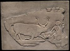 Wall Fragment from a Tomb Depicting a Herdsman, Egypt, First Intermediate Period, Dynasties 9-10... Creator: Unknown