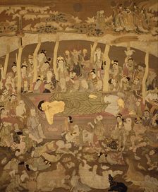 Wall Hanging Depicting the Death of the Buddha (Paranirvana), c1795. Creator: Wu Daozi