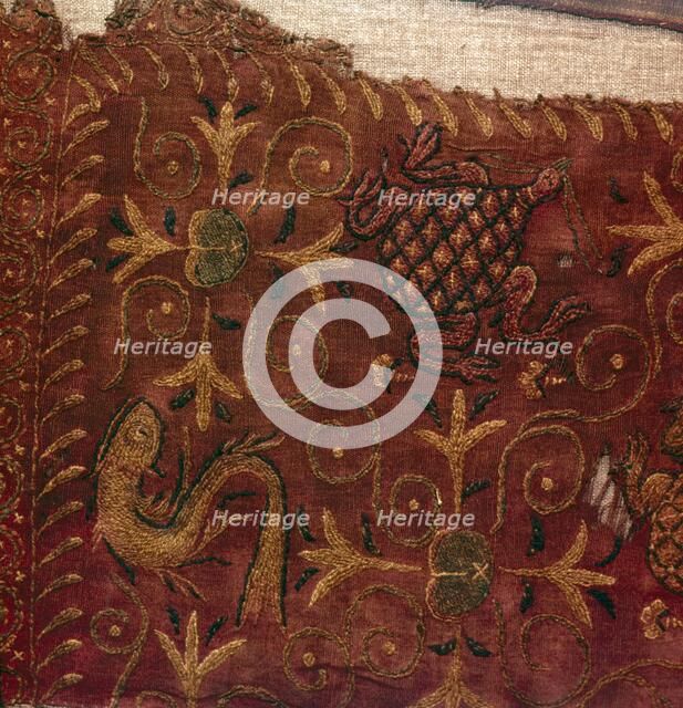 Wall- hanging embroidered with Tortoise and Fish from Noin Ula, c1st century BC. Artist: Unknown.