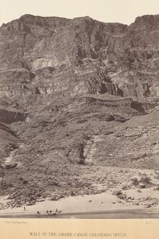 Wall in the Grand Canyon, Colorado River, 1871. Creator: Tim O'Sullivan