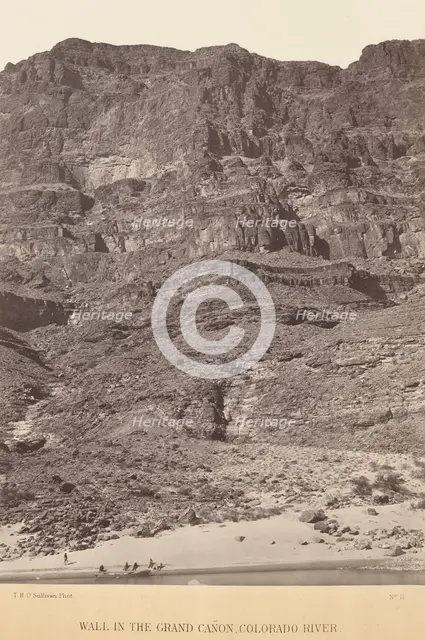 Wall in the Grand Canyon, Colorado River, 1871. Creator: Tim O'Sullivan.