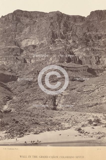 Wall in the Grand Canyon, Colorado River, 1871. Creator: Tim O'Sullivan.
