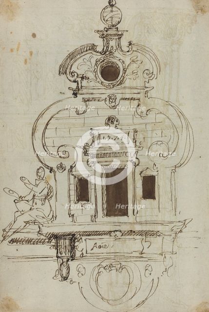 Wall Monument with an Armillary Sphere [verso], 1571. Creator: Unknown.