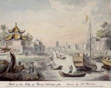 Wall of the City of Yang-teheou-foo, drawn by Mr. Barrow, 1793. Creator: John Barrow