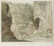 Wall of the Oreille de Denys cave, 1778. Creator: Louis Ducros