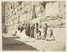 Wall of Solomon's Temple, Jews Wailing Place, c. 1860. Creator: Unknown