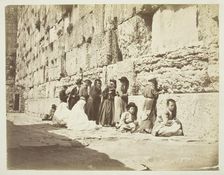 Wall of Solomon's Temple, Jews Wailing Place, c. 1860. Creator: Unknown