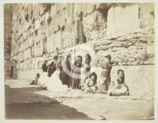 Wall of Solomon's Temple, Jews' Wailing Place, c. 1860. Creator: Unknown.