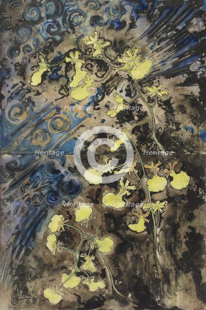 Wall Panel with yellow orchids, c.1892. Creator: Gerrit Willem Dijsselhof.