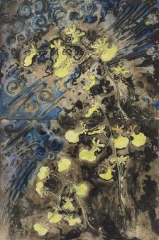 Wall Panel with yellow orchids, c.1892. Creator: Gerrit Willem Dijsselhof
