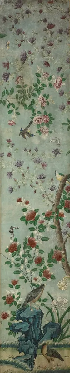 Wall Panel: Birds and Flowers, France, 1800/25. Creator: Unknown