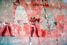 Wall painting:returning from the expedition, Temple of Queen Hatshepsut, Luxor, Egypt, c1470 BC