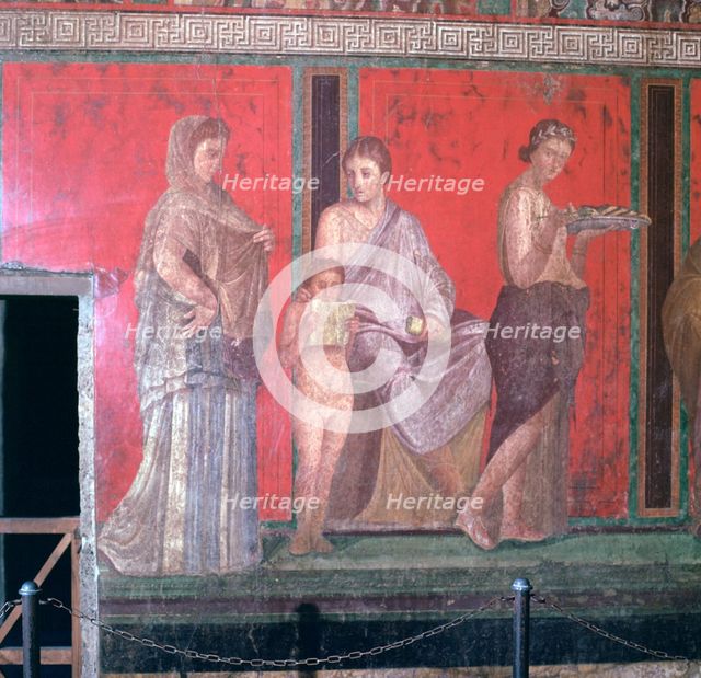 Wall-paintings from the Villa of the Mysteries, Pompeii, 1st century. Creator: Unknown.