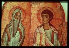 Wall Paintings of St. Catherine's Monastery in Sinai, God and Moses with the Tablets