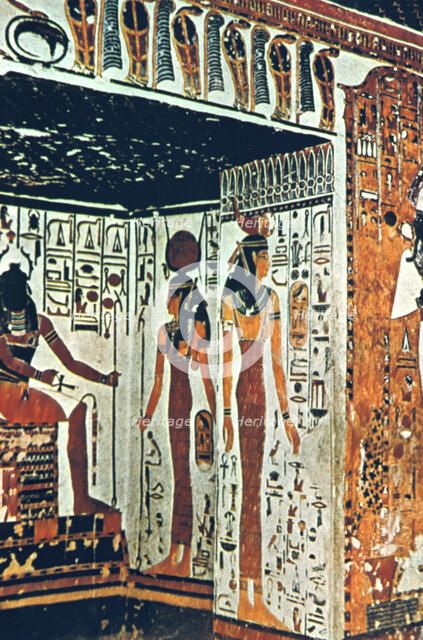Wall Painting, Tomb of Nefertiti, Thebes, Egypt Artist: Unknown