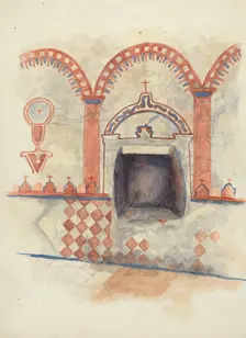 Wall Painting and Baptismal Niche, c. 1941. Creator: Cornelius Christoffels