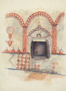 Wall Painting and Baptismal Niche, c. 1941. Creator: Cornelius Christoffels