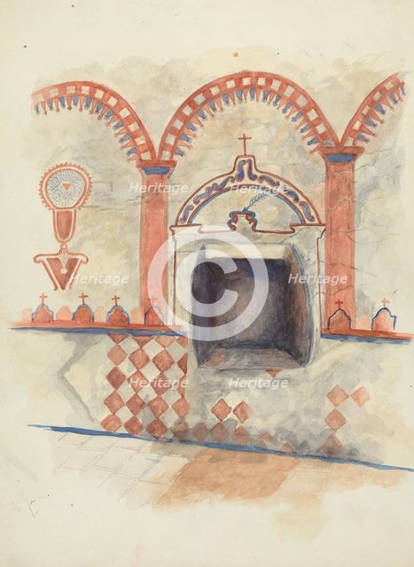 Wall Painting and Baptismal Niche, c. 1941. Creator: Cornelius Christoffels.