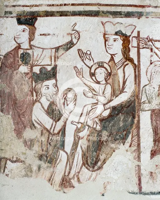 Wall painting, Church of St Nicholas, Pinvin, Worcestershire, c2006. Artist: James O Davies.