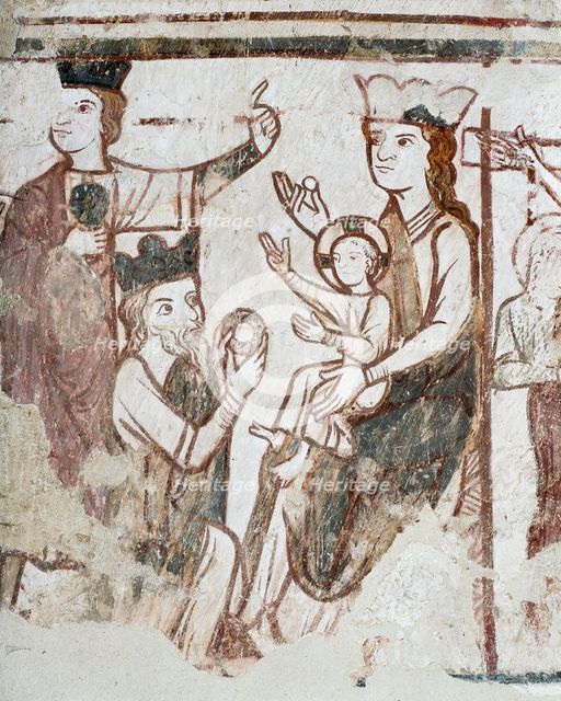 Wall painting, Church of St Nicholas, Pinvin, Worcestershire, c2006. Artist: James O Davies.