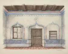 Wall Painting (Door), c. 1939. Creator: William Kieckhofel