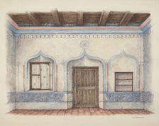 Wall Painting (Door), c. 1939. Creator: William Kieckhofel
