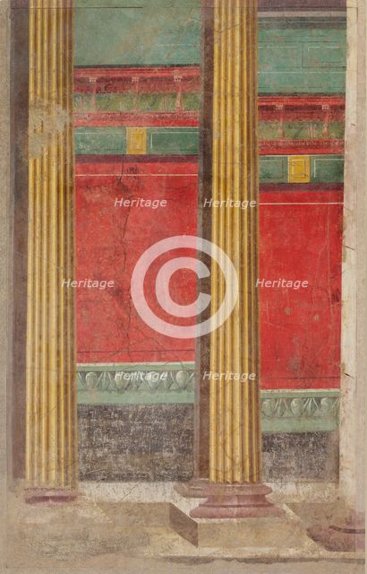 Wall painting from Room F of the Villa of P. Fannius Synistor at Boscoreale, ca. 50-40 B.C. Creator: Unknown.
