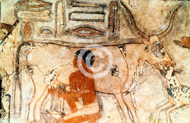 Wall painting from the tomb of Methethi, Saqqara, Ancient Egypt, Old Kingdom, c2371-2350 BC. Artist: Unknown