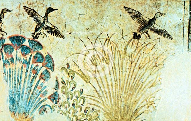 Wall painting from the tomb of Akhenaten, Ancient Egyptian, 18th Dynasty, c1375 BC. Artist: Unknown