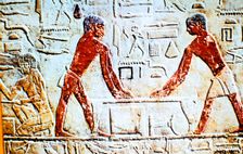 Wall painting from the tomb of Ti, Saqqara, Ancient Egypt, Early 5th Dynasty, c2498-2450 BC