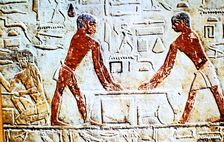 Wall painting from the tomb of Ti, Saqqara, Ancient Egypt, Early 5th Dynasty, c2498-2450 BC