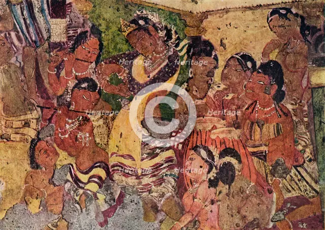 'Wall painting from the Caves of Ajanta', c480. Artist: Unknown.