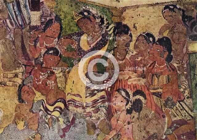 'Wall painting from the Caves of Ajanta', c480. Artist: Unknown.