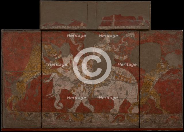 Wall painting from the Red Hall of the Palace in Varakhsha. Fragment, 7th-8th century. Creator: Sogdian Art.