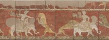 Wall painting from the Red Hall of the Palace in Varakhsha. Fragment